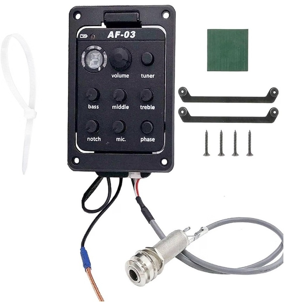 NWT Acoustic Guitar Preamp Pickup EQ Tuner, 301 Mic Mode Plastic Guitar